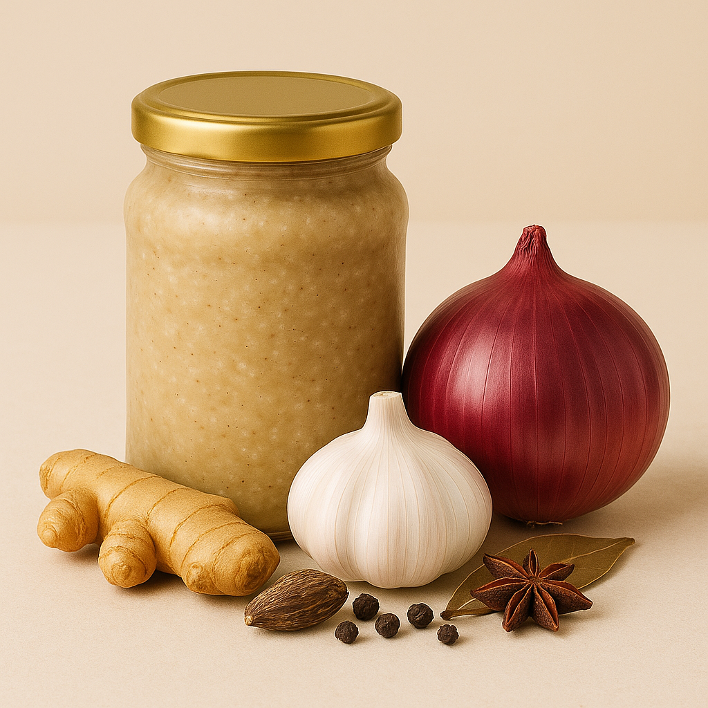Fresh Onion Ginger Garlic Paste + Whole Ground Spices (100 g)