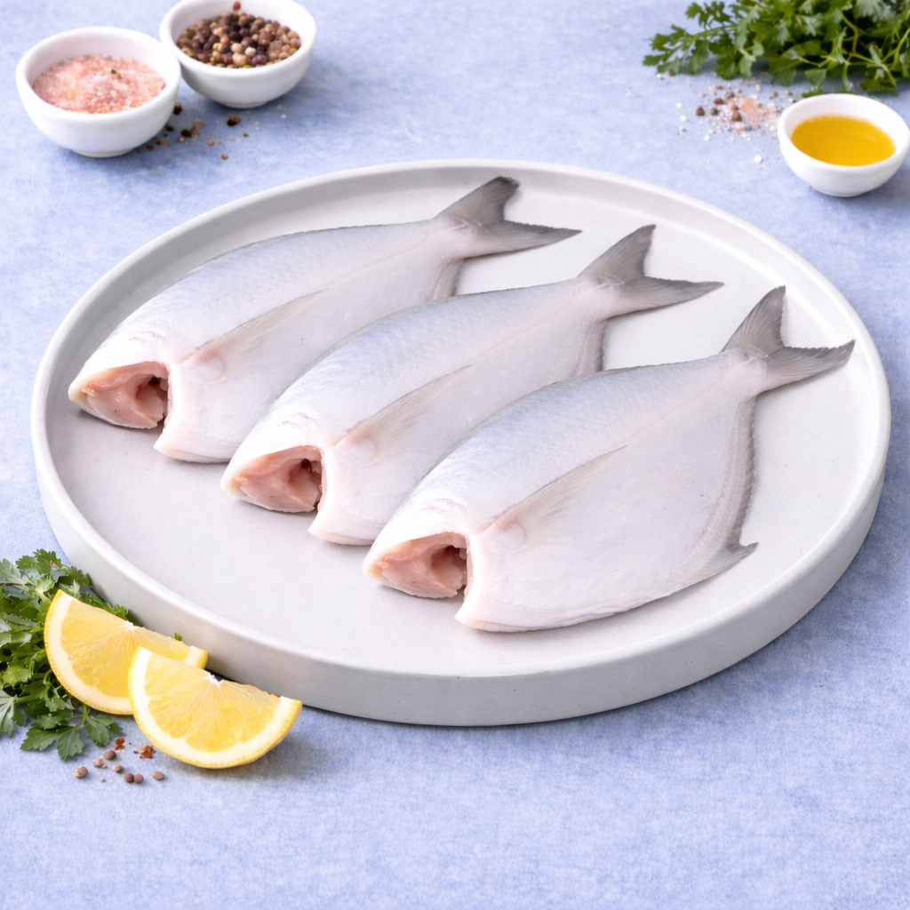 Platinum Pomfret ! Fresh White Pomfret (Medium)